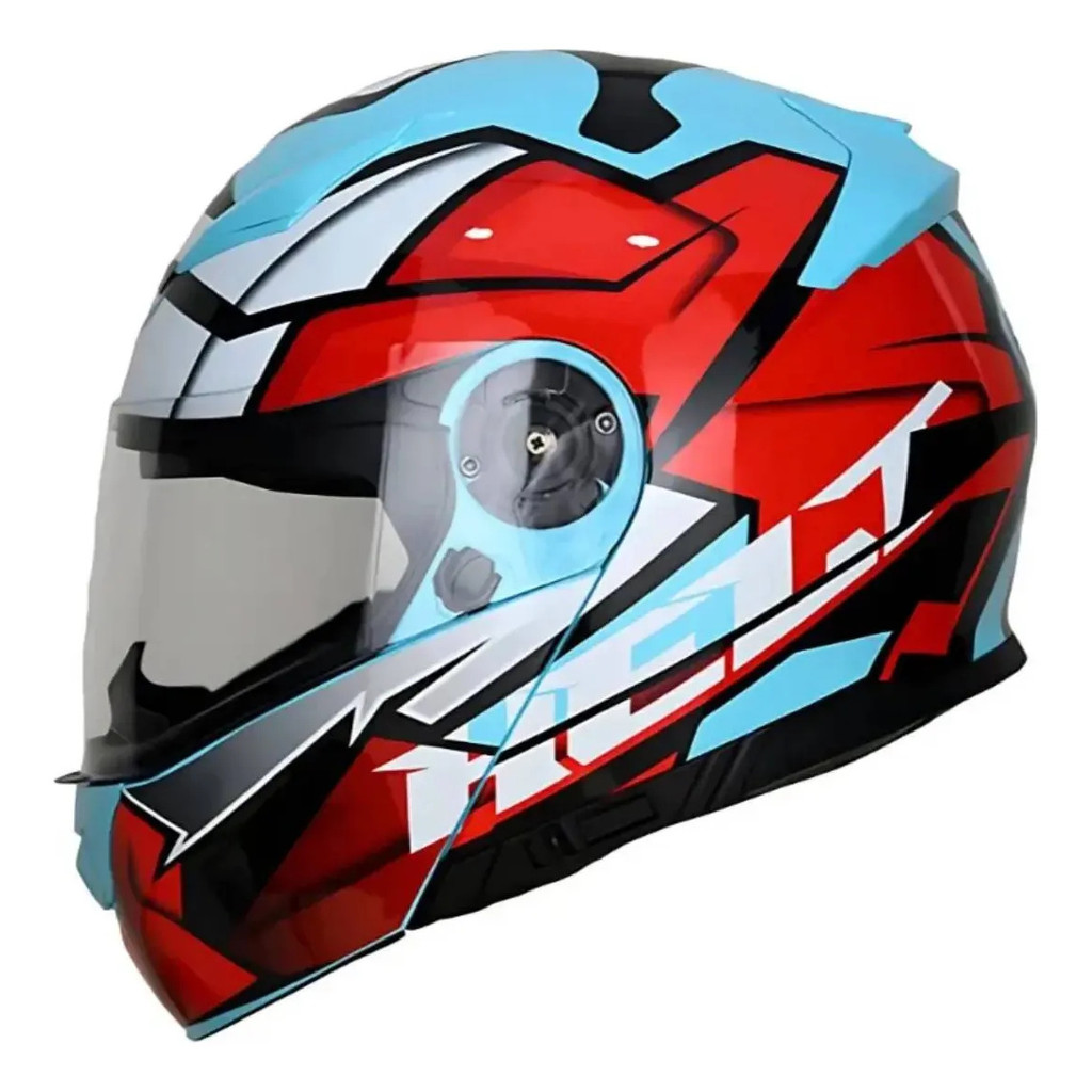 Capacete Helt Robocop Hippo Glass Hot Azul Vermelho