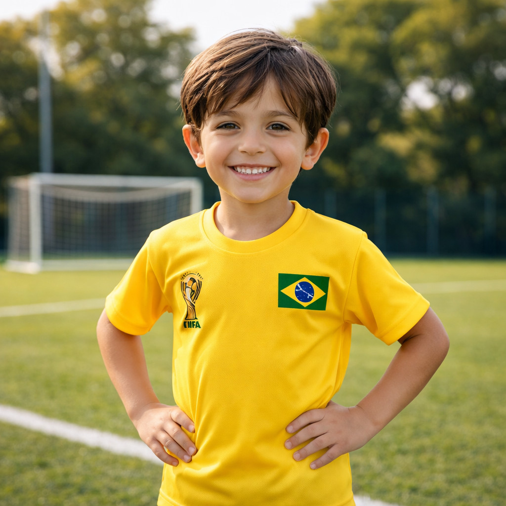 Promoção Camiseta Neymar Jr Infantil Brasil Nº 10 Amarela Camisa Futebol Menino Copa Brasil Seleção Brasileira Molekada