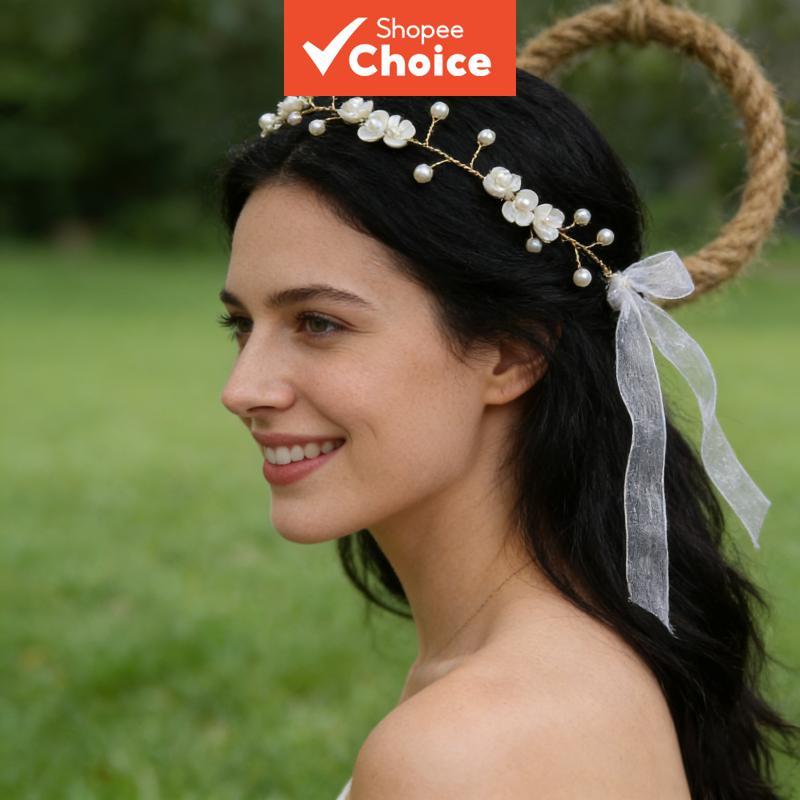 H2026 Floresta Flor Pérola Casamento Tiara Coroa De Fadas Nupcial