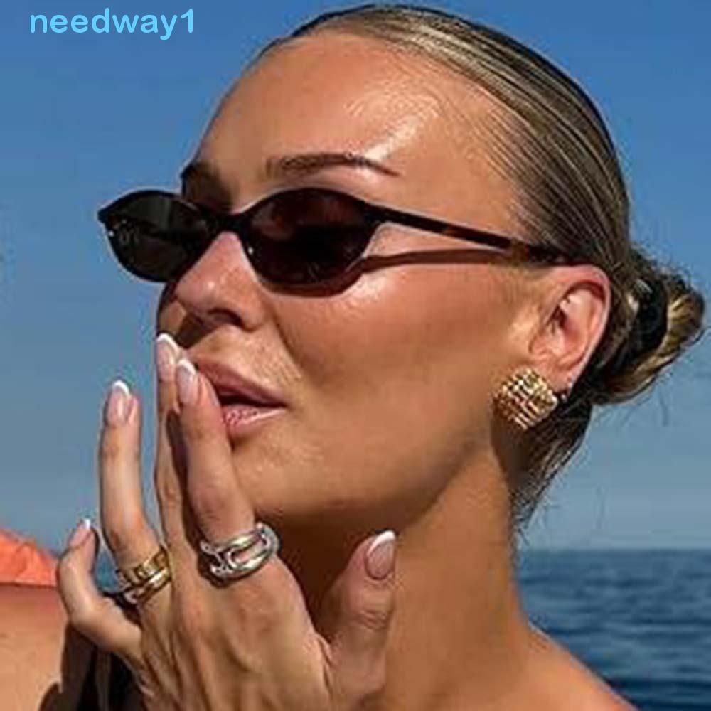NEEDWAY Óculos De Sol Olho De Gato , HD Femininos Com Estampa De Leopardo Retrô , Leves Anti-UV Elípticos Para PC