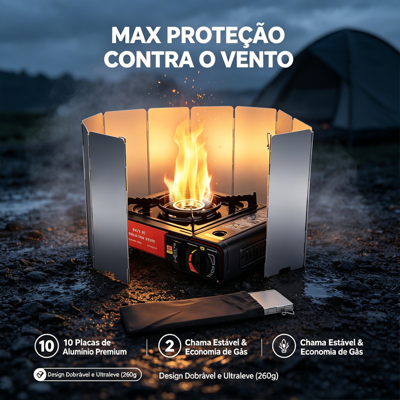 O Para-Brisa Do Fogão De Acampamento E Dobrável E Adequado Para Uso Externo