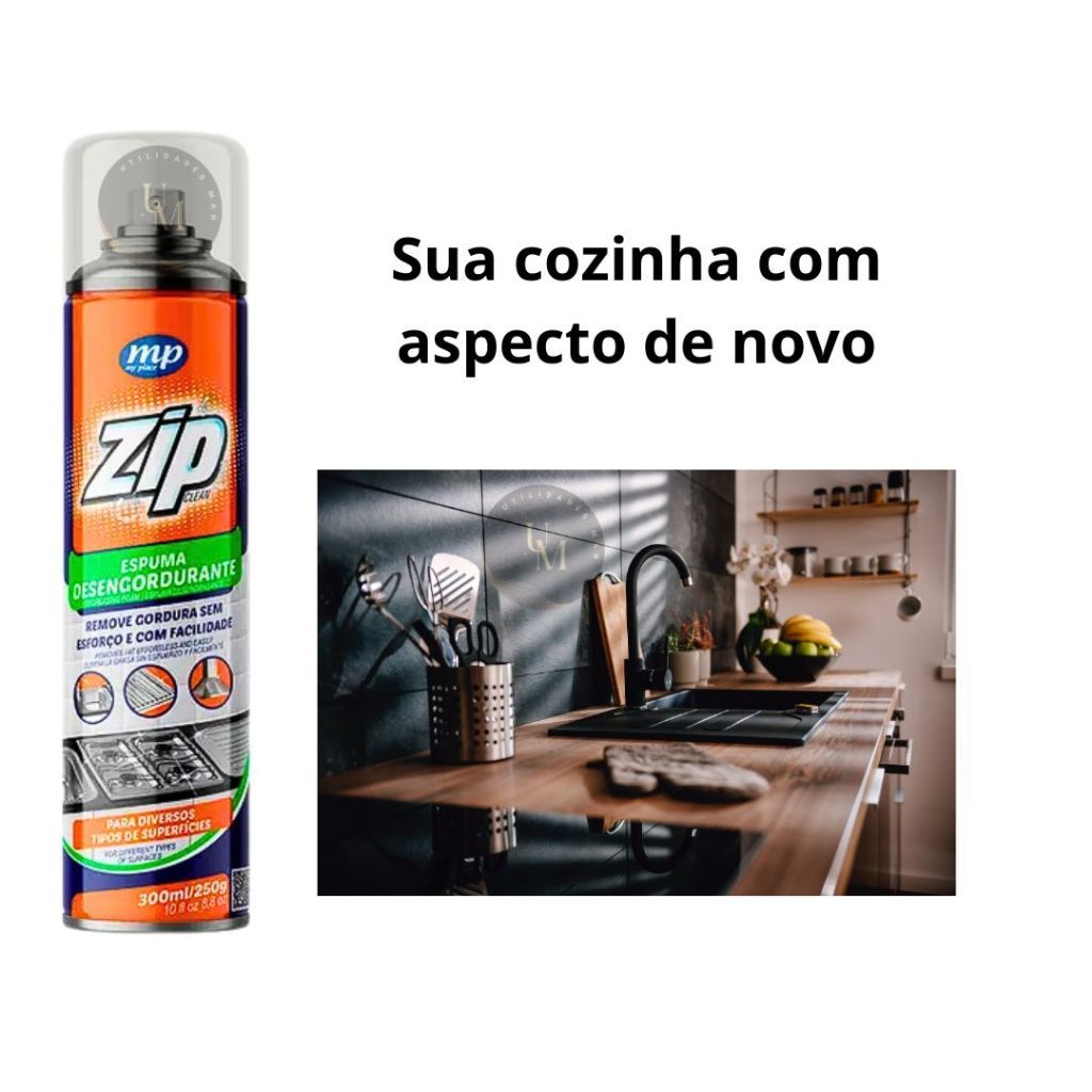 Espuma Desengordurante Limpa Forno Fogão Panela Zip My Place 300ml — imagem 2 de 2