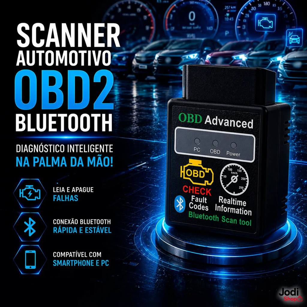 Scanner Automotivo OBD2 Bluetooth Diagnóstico Veicular em Tempo Real