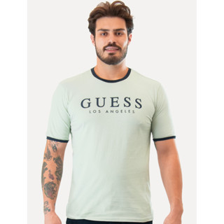 Camiseta Guess Masculina Los Angeles Contrast Verde Claro em Oferta na Shopee