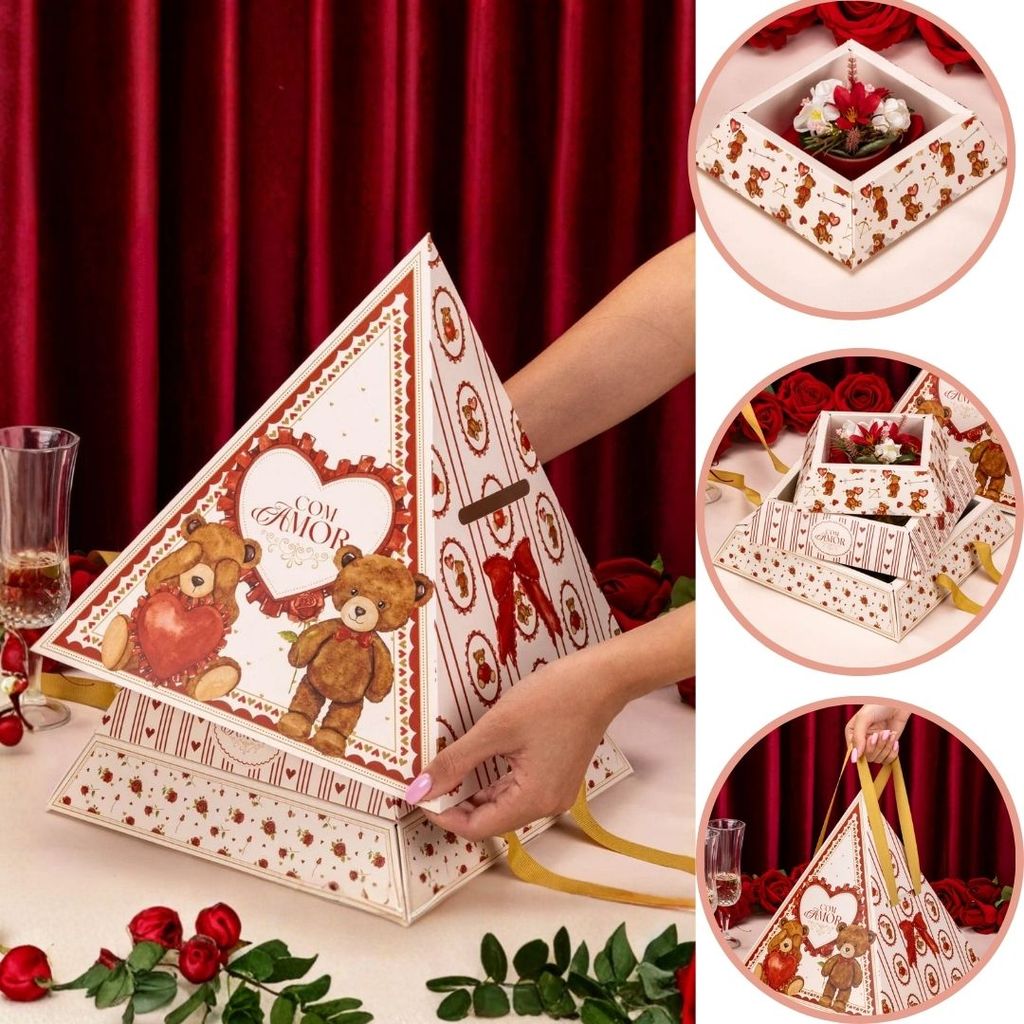 5 CAIXA PIRÂMIDE 31,5X27X27cm 5882 DOLCE AMORE ( NAMORADOS JANGO 2026 )