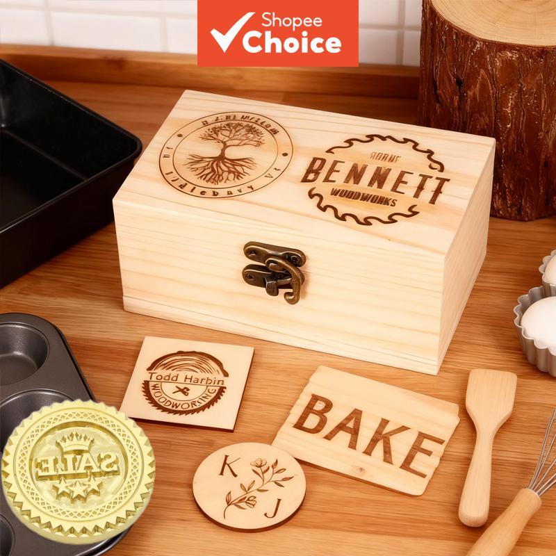 Carimbo de latão CNC de alta precisão, 3 cm de tamanho, adequado para madeira e artesanato, datador personalizado,