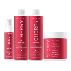Kit Jacques Janine Hair Care Cereja Cherry Shampoo 450ml Condicionador 440ml Máscara 400g Spray 120ml