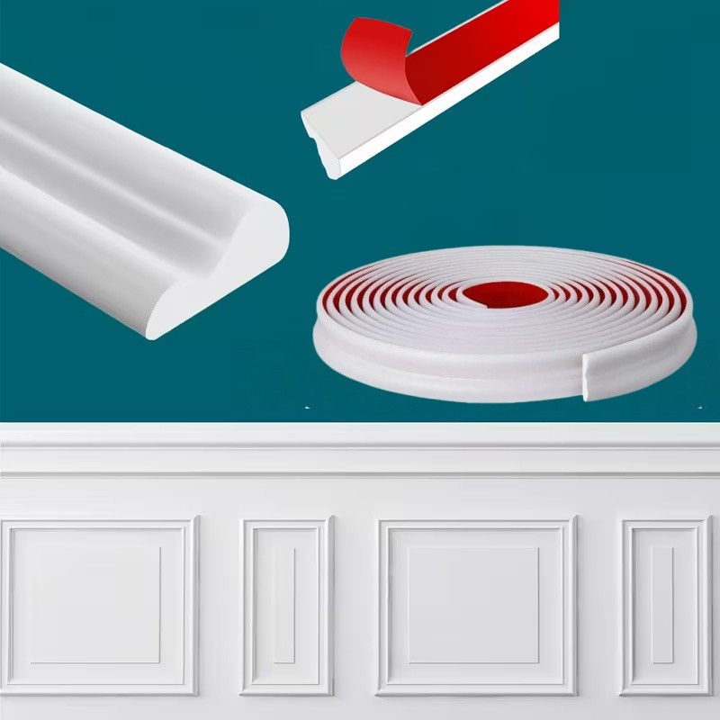 Boiserie Moldura De Eva Autocolante Flexivel 2.4cm - 3/5/10/15 Metros