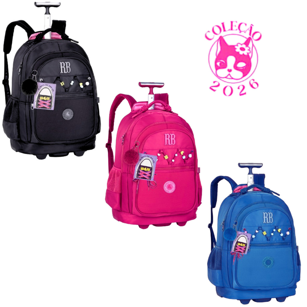 Mochila de Rodinhas  Com par de Cadarços Rebecca Bonbon Beaded Fun - Clio Style em Oferta na Shopee