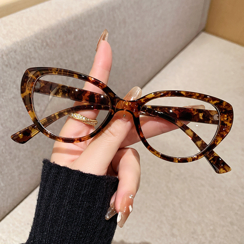 Óculos Anti-Luz Azul Com Estampa De Leopardo Retrô Olho De Gato em Oferta na Shopee