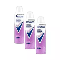 Kit com 3 Desodorantes Antitranspirantes Aerosol Feminino Rexona Active Emotion 72 horas 150ml cada