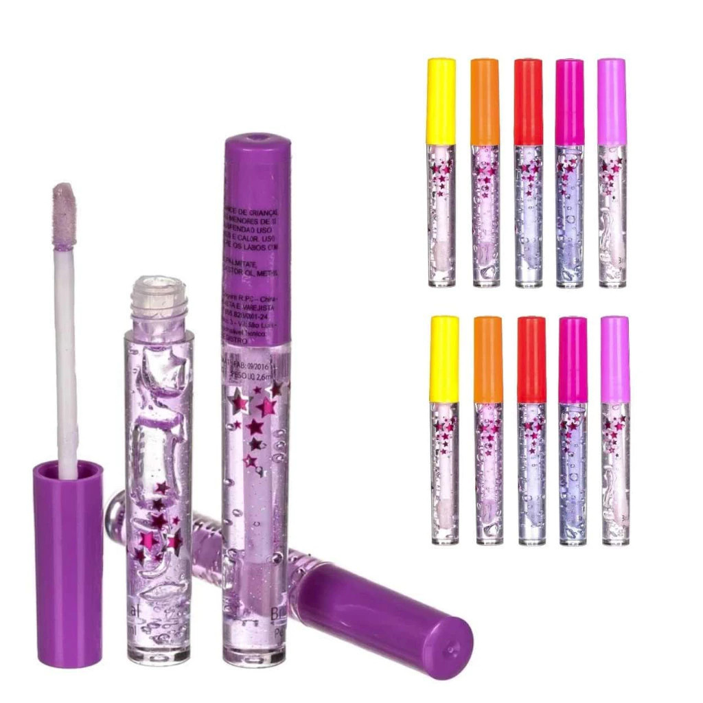 Kit C/20 Gloss Labial Tutti Fruit Bella Femme Bfashion Gloss Labial Infantil ENVIO IMEDIATO