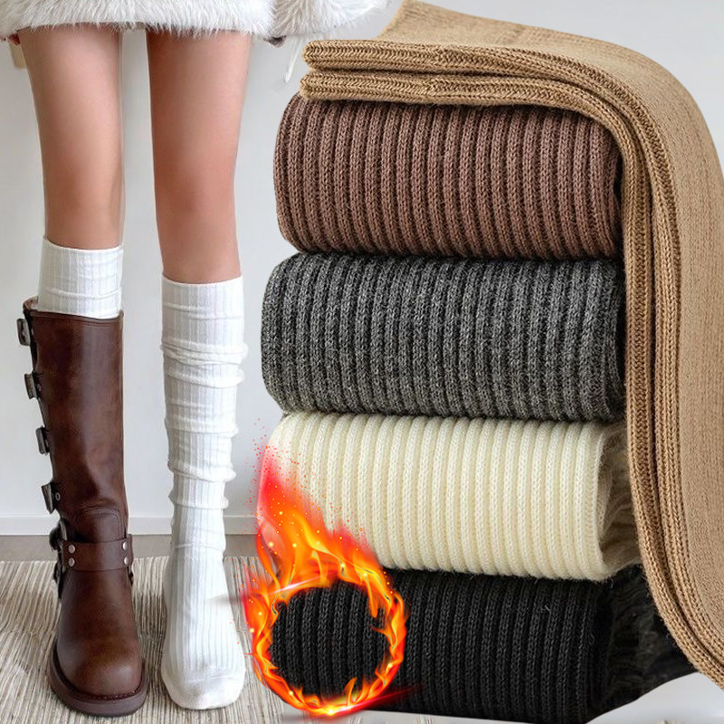 Primavera Outono Joelho Meias Altas Para Mulheres Branco Listra Vertical Longas Moda Meninas JK Botas Magras Meia