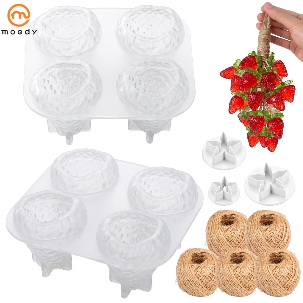 Kit De Molde De Sabão De Morango Seguro , 2 Peças , Fácil Liberação , Silicone , Faça Você Mesmo , Fabricação Para Decor