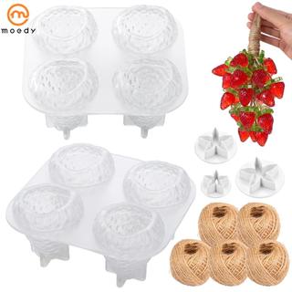 Kit De Molde De Sabão De Morango Seguro , 2 Peças , Fácil Liberação , Silicone , Faça Você Mesmo , Fabricação Para Decor