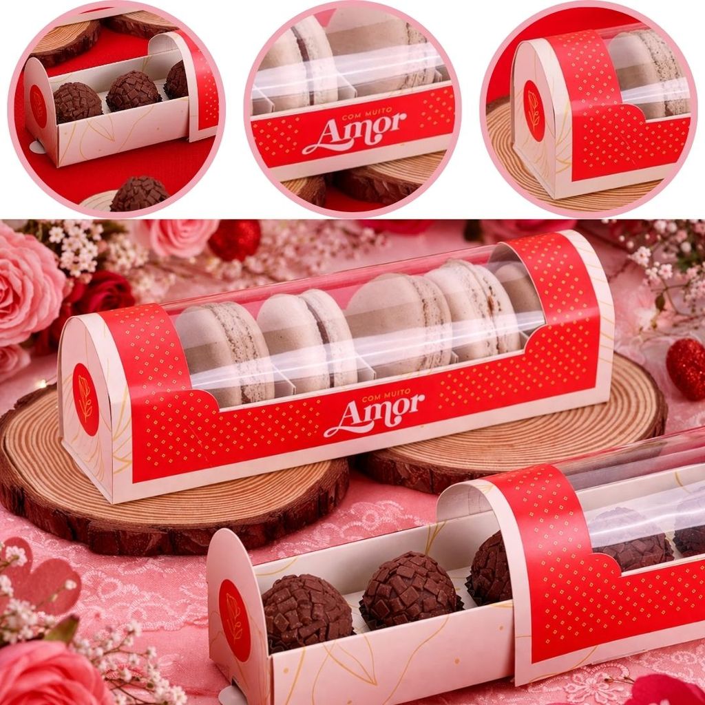 10 CAIXA P/ MACARRONS AMOROSA 4068 ( MÃES E NAMORADOS OUTLET ) em Oferta na Shopee