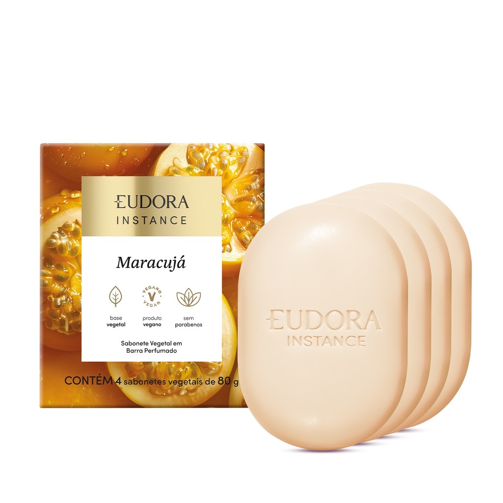 Eudora Instance Sabonete Vegetal em Barra Perfumado Maracujá 4x80g