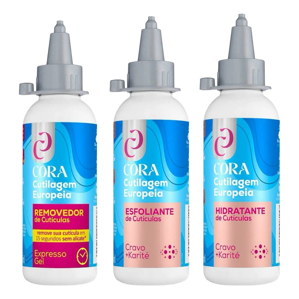 Kit Cutilagem Europeia Manicure Remove Cuticula Sem Alicate Profissional Cora