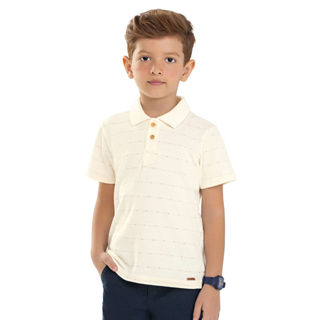 Camisa Polo Infantil Menino Listras Colorittá Bege em Oferta na Shopee