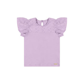 Blusa Infantil Menina Curta Laise Colorittá Lilás em Oferta na Shopee