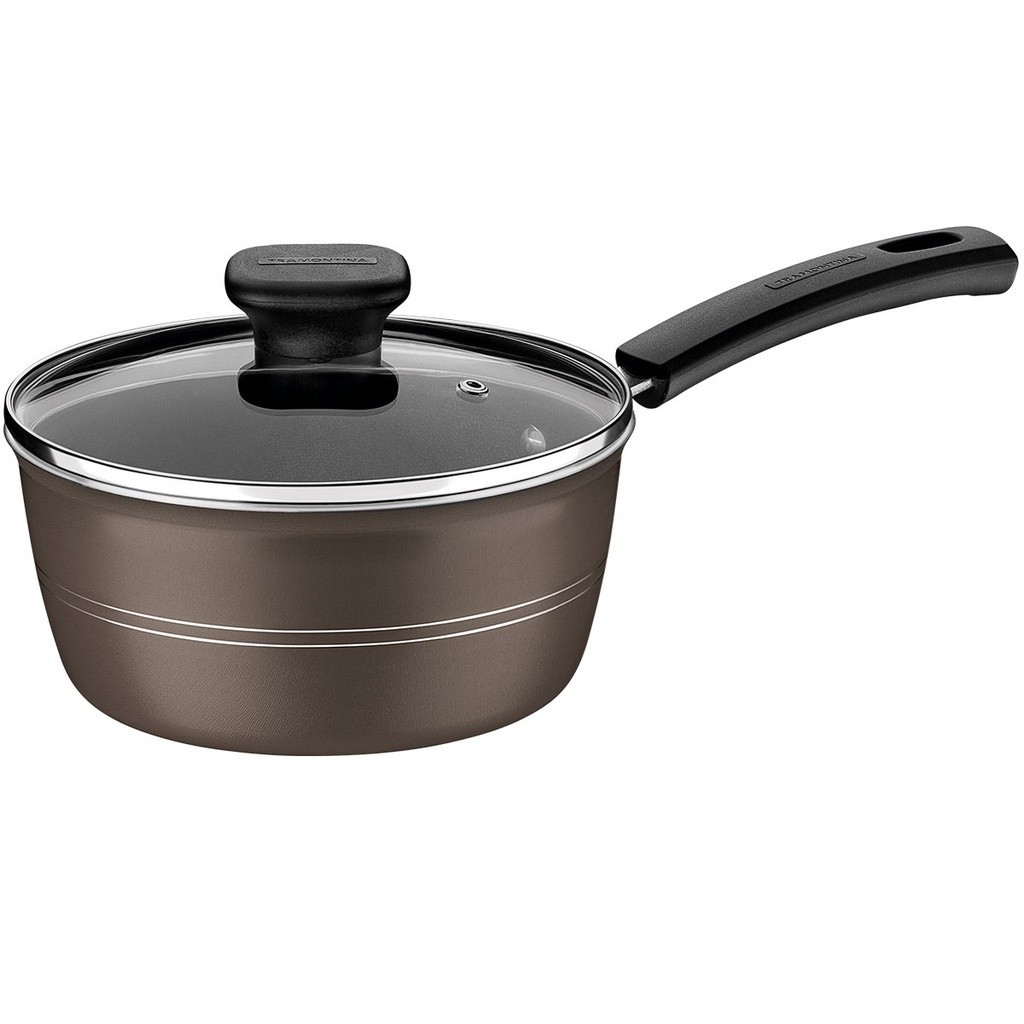 Panela 16cm Tramontina Sicília em Alumínio Antiaderente Avelã - 1,3L em Oferta na Shopee