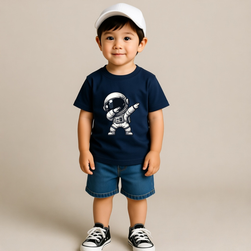Camiseta Infantil Meninos Blusinha Infantil Para Crianças Estampada 100% Algodão Estampa Astronauta CMS