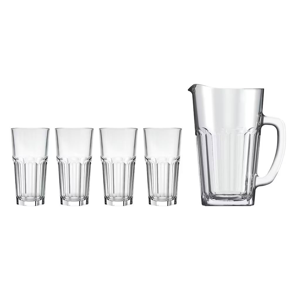 Conjunto de Jarra 1,2L e Copos 340ml Nadir Bistrô em Vidro 5 Peças em Oferta na Shopee