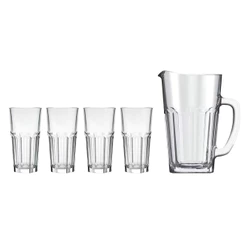 Conjunto de Jarra 1,2L e Copos 340ml Nadir Bistrô em Vidro 5 Peças