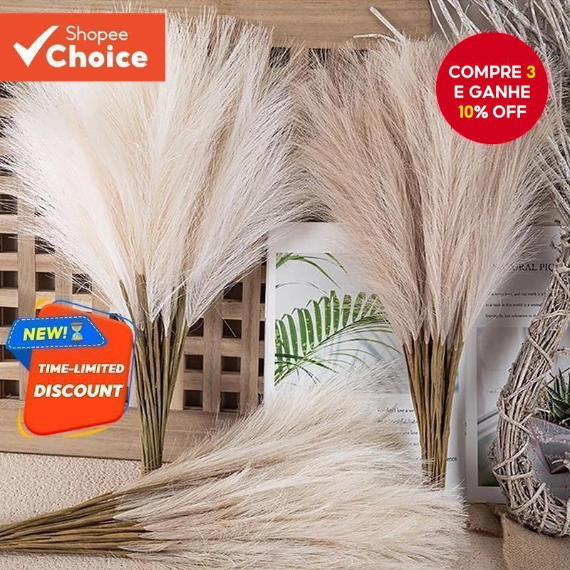 53cm 10 Unidades/Lotes Decoração Bonita Flor Artificial Simulada de Cana para Natal, Casamento e Festa