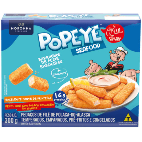 Barrinhas de Peixe Empanados Popeye 300g
