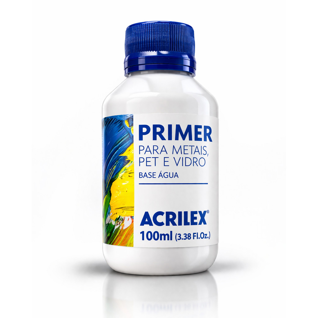 Primer Acrilex 100ml Base Água para Metal PET e Vidro
