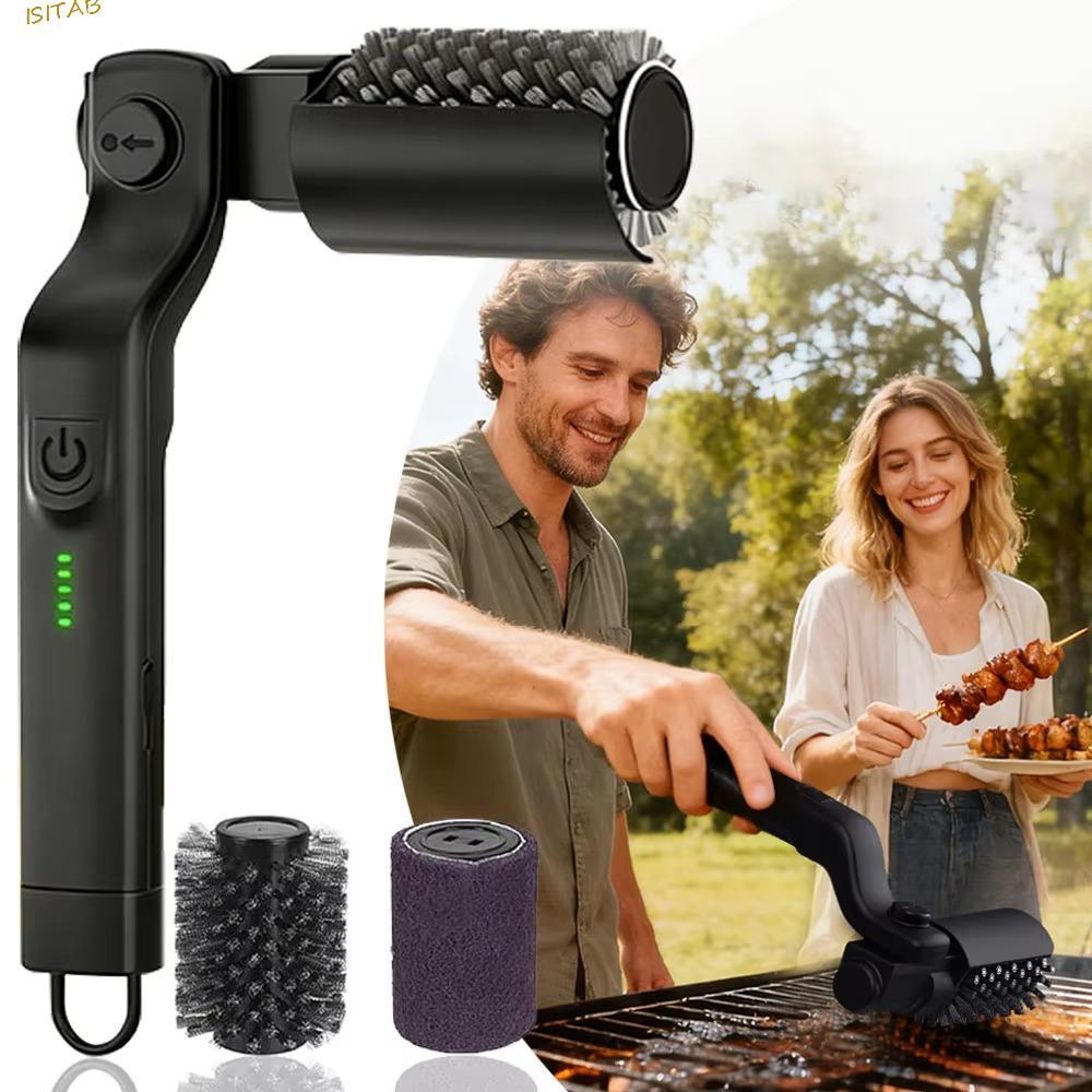 Escova Rotativa Elétrica Para Grelha ISITAB , Recarregável De Limpeza Churrasco Com Ângulo Ajustável , Controle De Energ