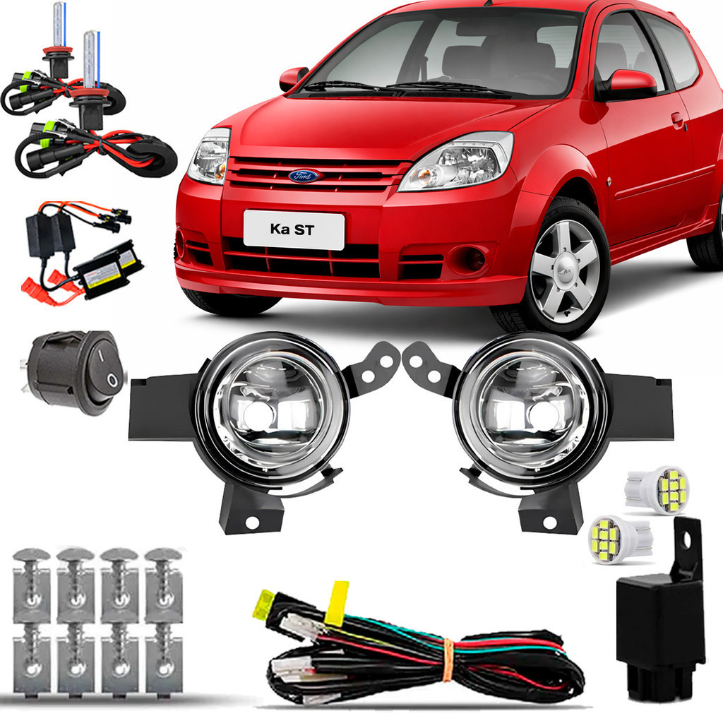 Kit Farol Milha Farolete Auxiliar Cibie Neblina Completo Ford Ka 2008 2009 2010 2011 2012 + Xenon 8000K
