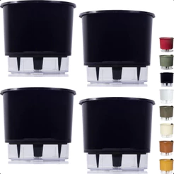 Kit 4 Vaso Raiz Autoirrigável 12x11cm N2 Pequeno Auto Irrigável Plantas Flores Anti Dengue