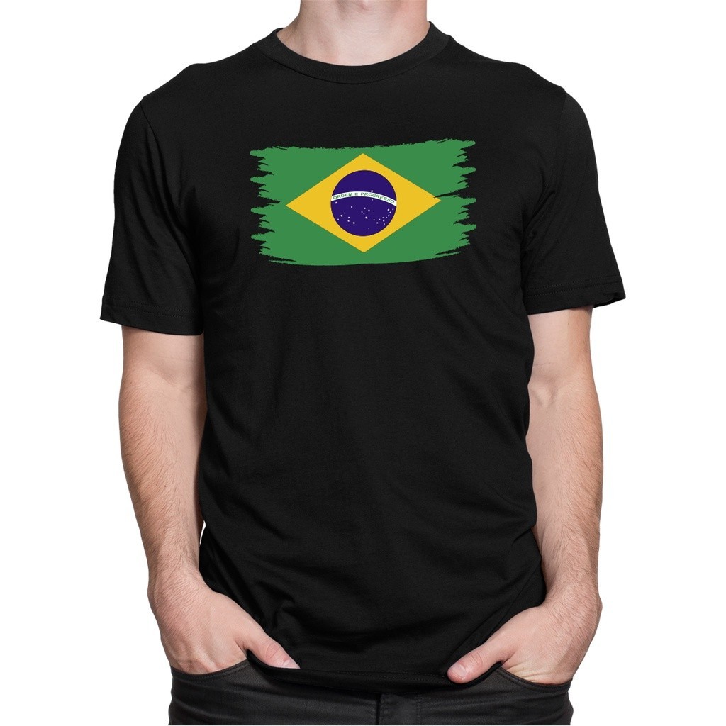 Camisa do Brasil Masculina Bandeira Futebol Camiseta Estampada Blusa Camisa Estampada