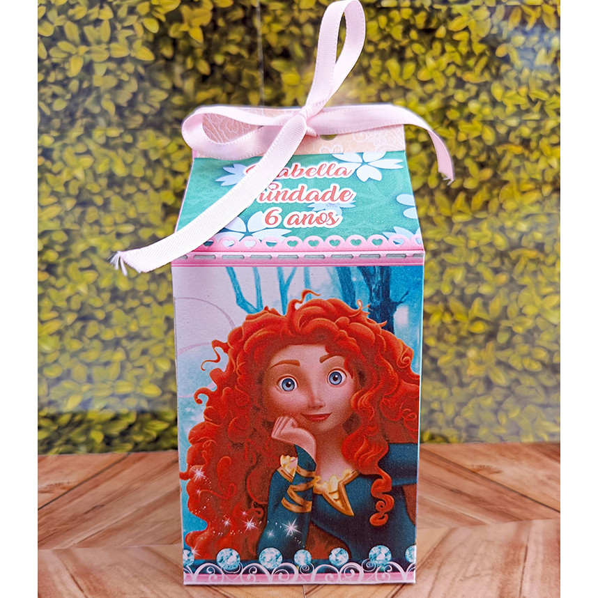 20 Caixinhas Milk Personalizada Com Nome Merida Princesa Valente Princesa Merida Festa Personalizada