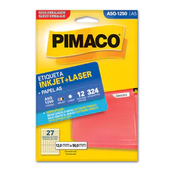 Etiqueta inkjet/laser A5Q1250 com 12 folhas Pimaco