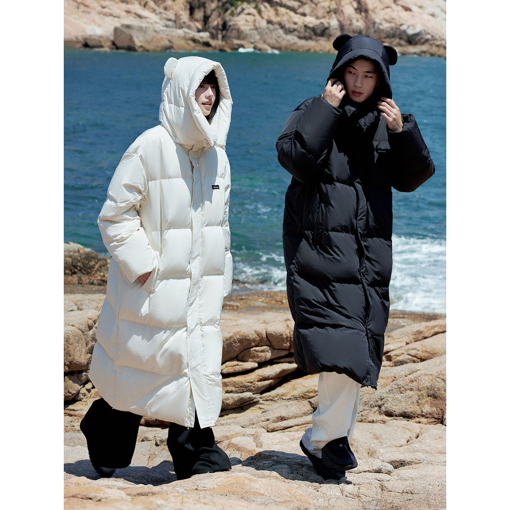 P PSO marca roupas masculinas roupas femininas três-prova 90 para baixo longo para baixo jaqueta feminina inverno grosso