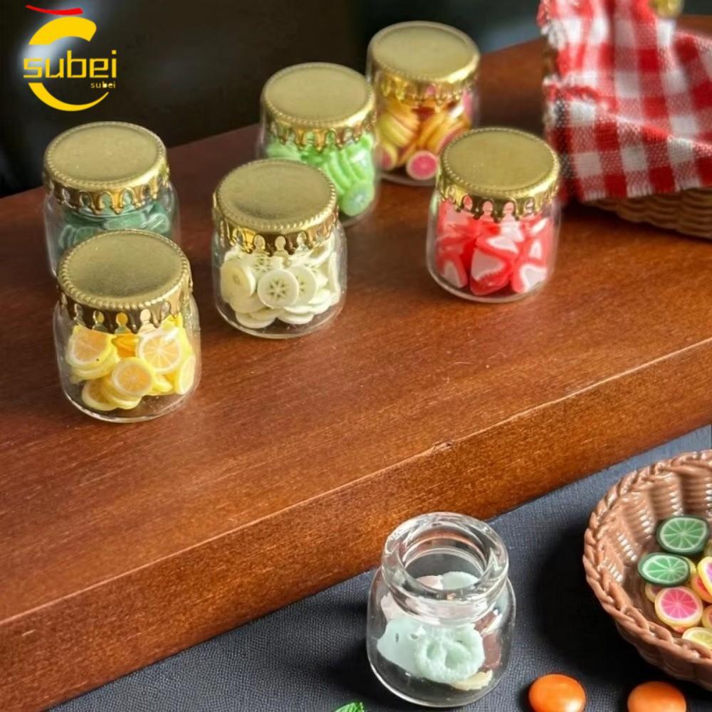 SUBEI 10pcs Frasco De Vidro , Mini Garrafa DIY , Com Tampas Douradas Modelo De Cozinha Estatuetas Em Miniatura