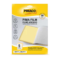 Adesivo transparente Pima Filme 45x29,6cm com 5 folhas Pimaco