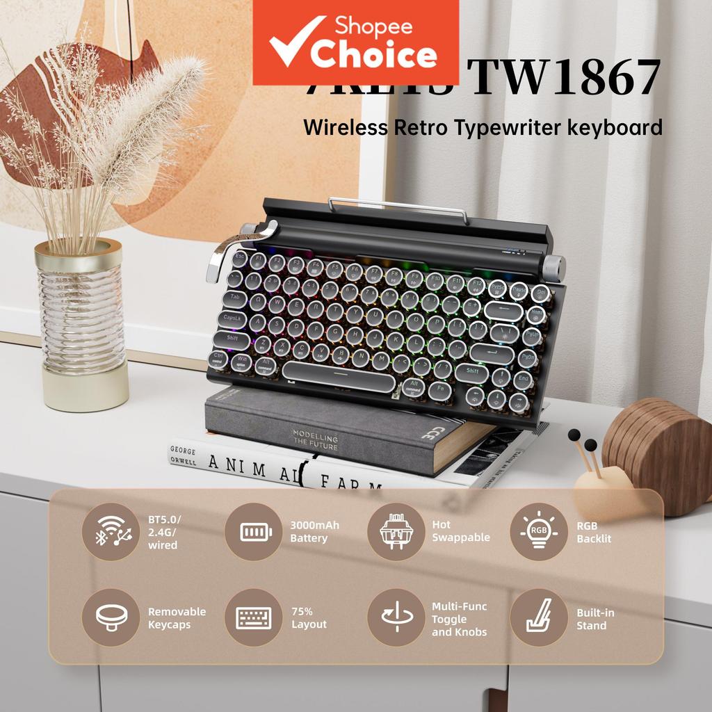 Mini Teclado Mecânico Bluetooth | Teclado Sem Fio Compacto para iPad, Tablet e Celular