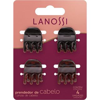 Kit Piranha Pequena Cappuccino Lanossi – 4 Unidades Cores Marrom/Preto – Penteados e Estilo em Oferta na Shopee