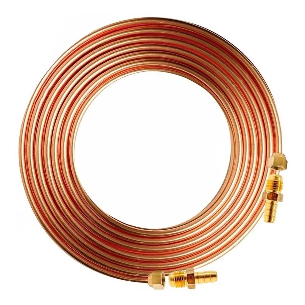Tubo De Cobre 3/8 P/ Gas P/cozinha 5 Mts Com Bico Mangueira em Oferta na Shopee