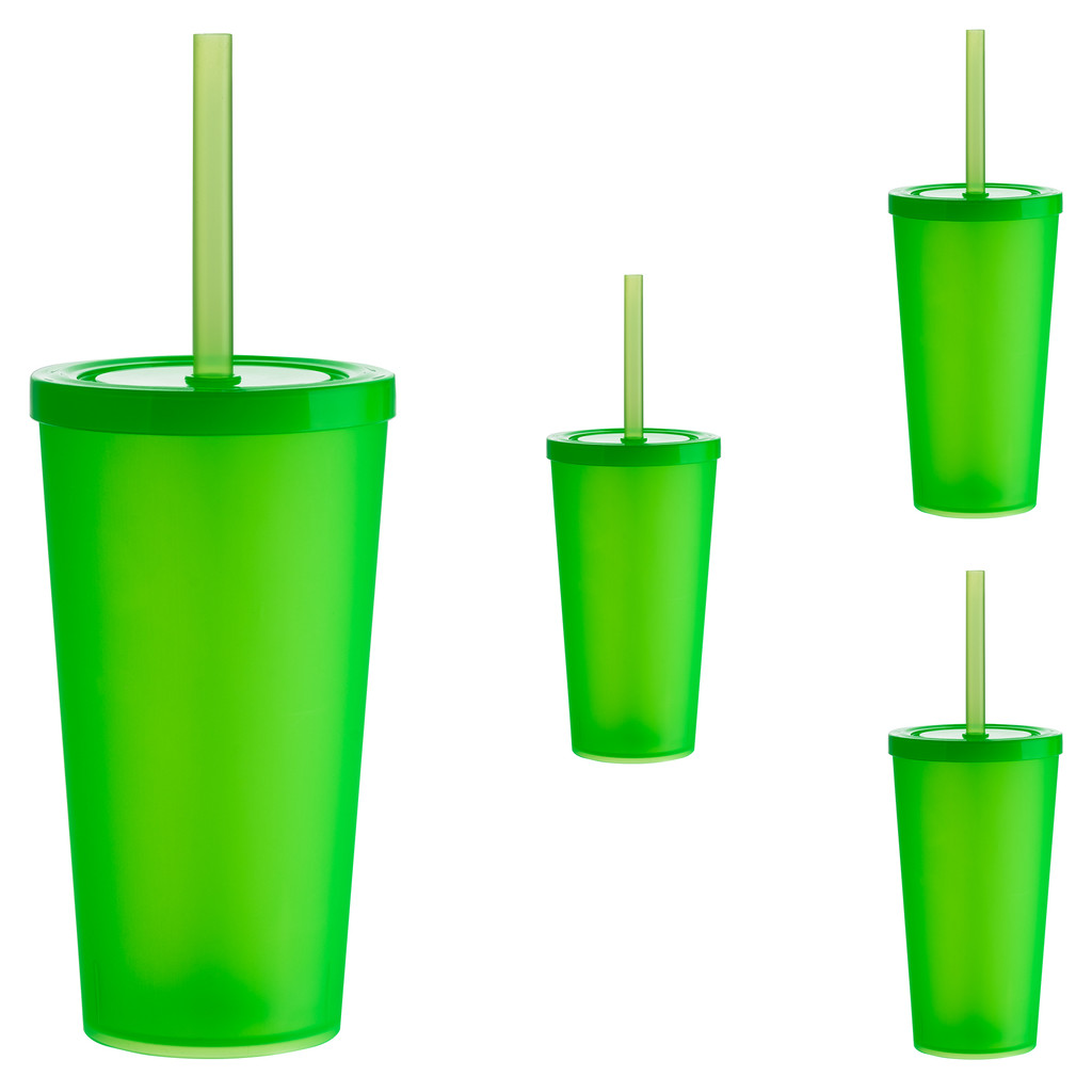 Copo Teen 400ml para FESTAS Com Tampa E Canudo Plastico Liso Kit 4 Peças VARIAS CORES em Oferta na Shopee