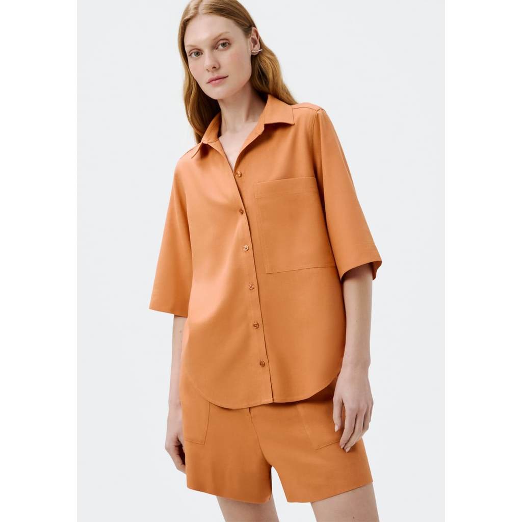 Camisa Feminina Ampla Manga 3/4 Hering