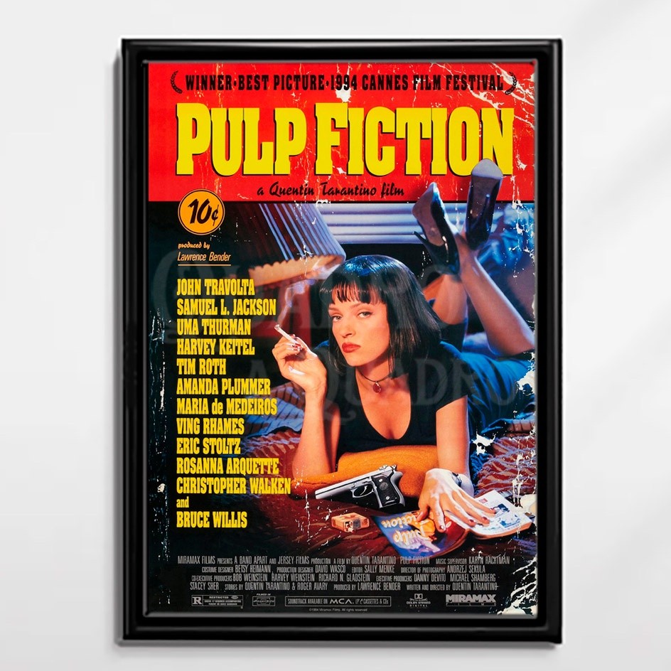 Quadro Pulp Fiction Quentin Tarantino Filme Pôster Placa Decorativa em Oferta na Shopee