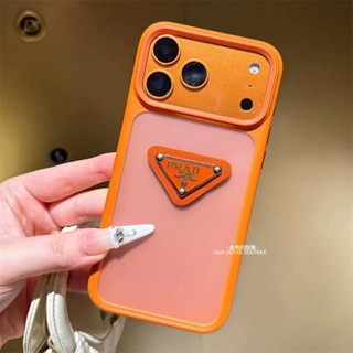 Para iPhone17 16 Pro max 16 16 plus 16 15 14 13 Simples Fosco Transparente Laranja Caso De Telefone em Oferta na Shopee