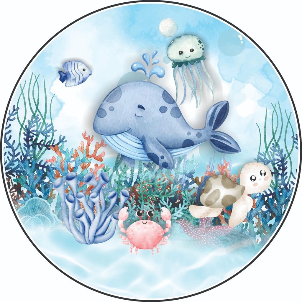 CAPA MINI PAINEL 50x50 FUNDO DO MAR 11 em Oferta na Shopee