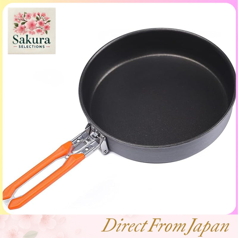Fire-Maple Camping Frying Pan Fiber Line 19.4cm Aluminum Non-Stick Skillet Foldable Lightweight Compact Mini Pan Pot Cooker BBQ Solo Camping Outdoor Cooking Utensil with Storage Bag