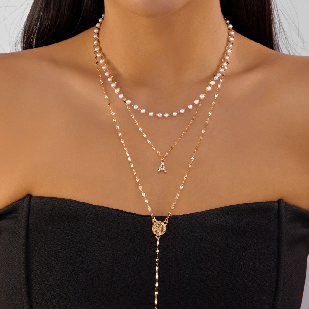 BELLA-Bee Estilo Gótico 26 Alfabeto Cruz Pingente Empilhamento Colar Conjunto Y2K Moda Acessório Banquete Festa Presente em Oferta na Shopee